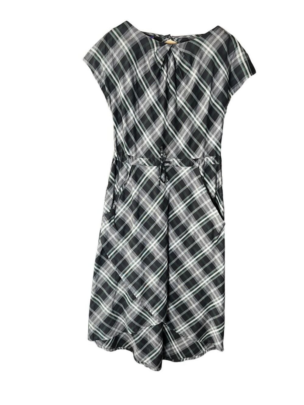 Patagonia Dress Size 6 Women's San Benito Dress Pan America Black Green Plaid